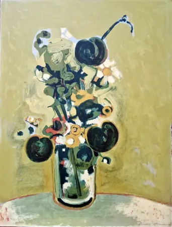 Литография Minaux - Le bouquet d'octobre