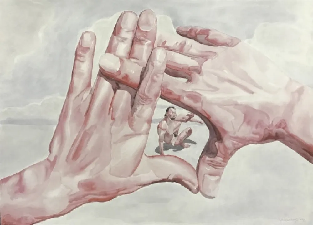 Литография Minjun - Untitled (Smile-ism No. 9),