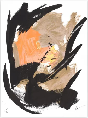 Сериграфия Miotte - Mancha Central Naranja