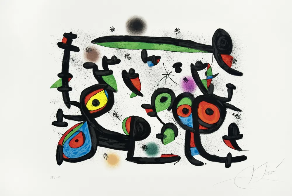 Литография Miró - Amoureux et Luna Park I (Les)