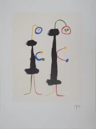 Литография Miró - Amoureux surréalistes