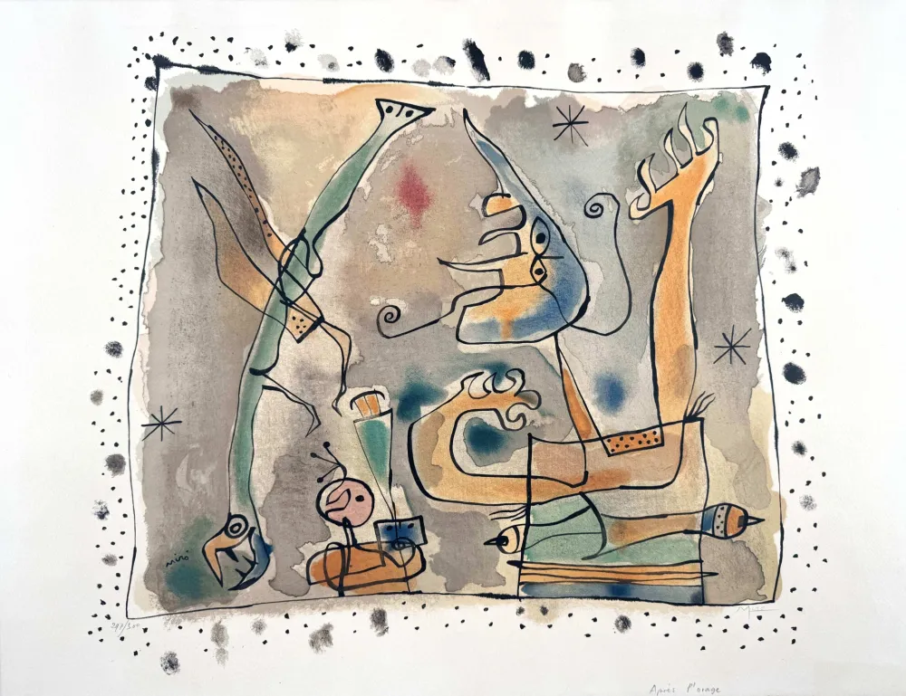 Литография Miró - Après l'orage 