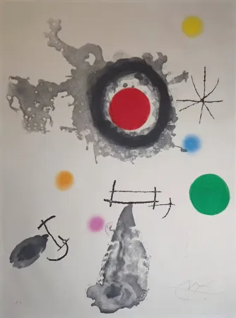 Офорт И Аквитанта Miró - Astre et Fumée (Star and Smoke)