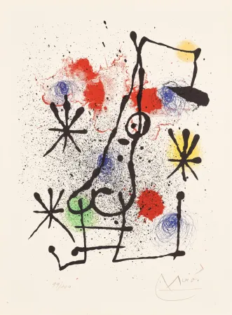 Литография Miró - Au portail couvert de neige (At the Snow-Covered Gate)