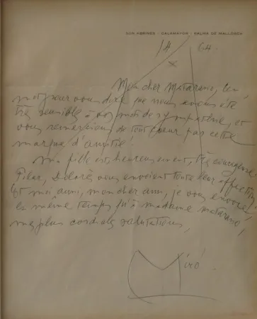 Нет Никаких Технических Miró - Autographed letter