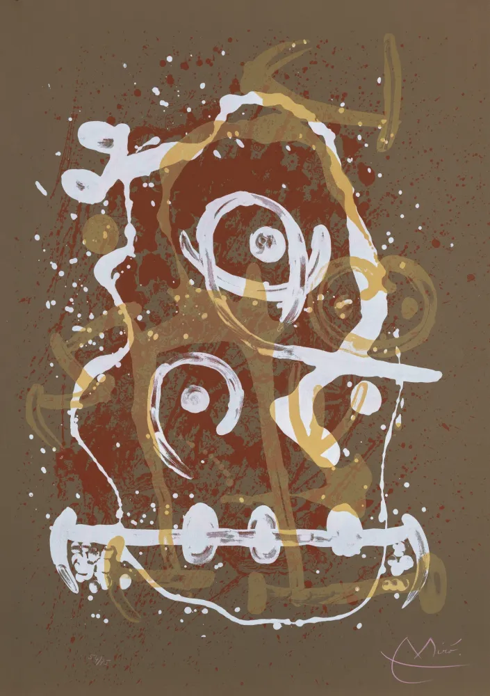Литография Miró - Chevauchée brun