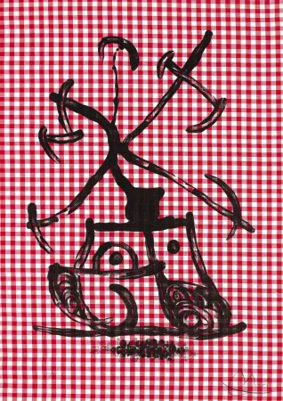 Литография Miró - Dame aux damiers (La)
