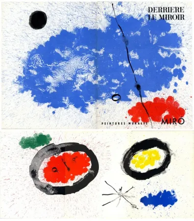Иллюстрированная Книга Miró - Derrière Le Miroir n° 128. PEINTURES MURALES DE MIRÓ. 7 LITHOGRAPHIES ORIGINALES. Juin 1961.