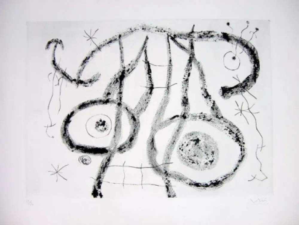 Гравюра Сухой Иглой Miró - EL AGUADOR V