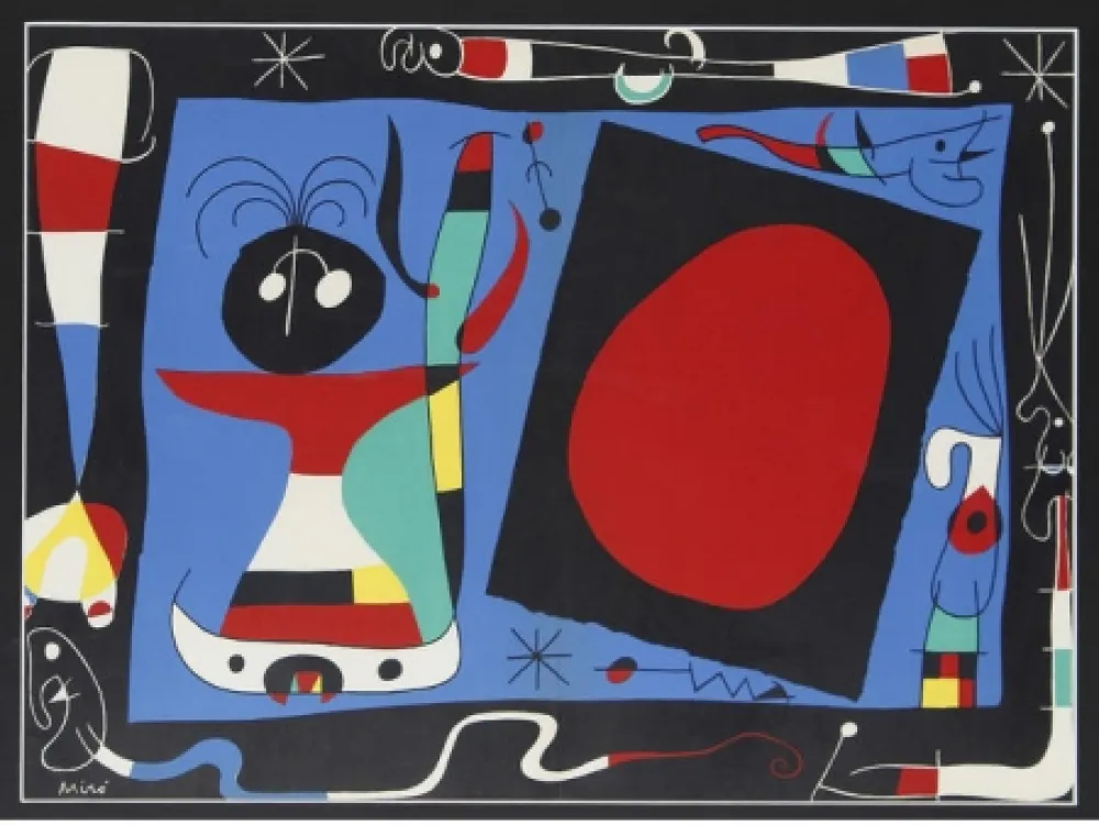 Литография Miró - Femme au miroir / Woman Before a Mirror