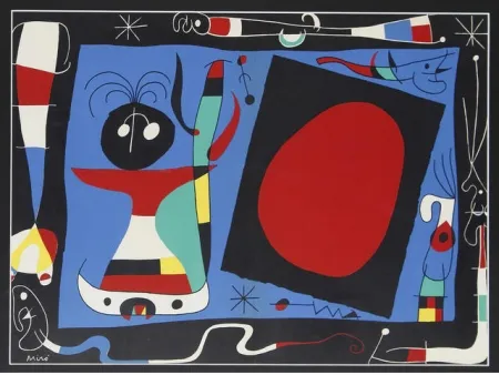 Литография Miró - Femme au miroir / Woman Before a Mirror