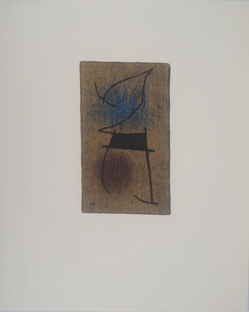 Литография Miró - Femme en bleu