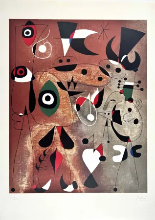 Литография Miró - Femmes, Oiseaux, Etoiles 