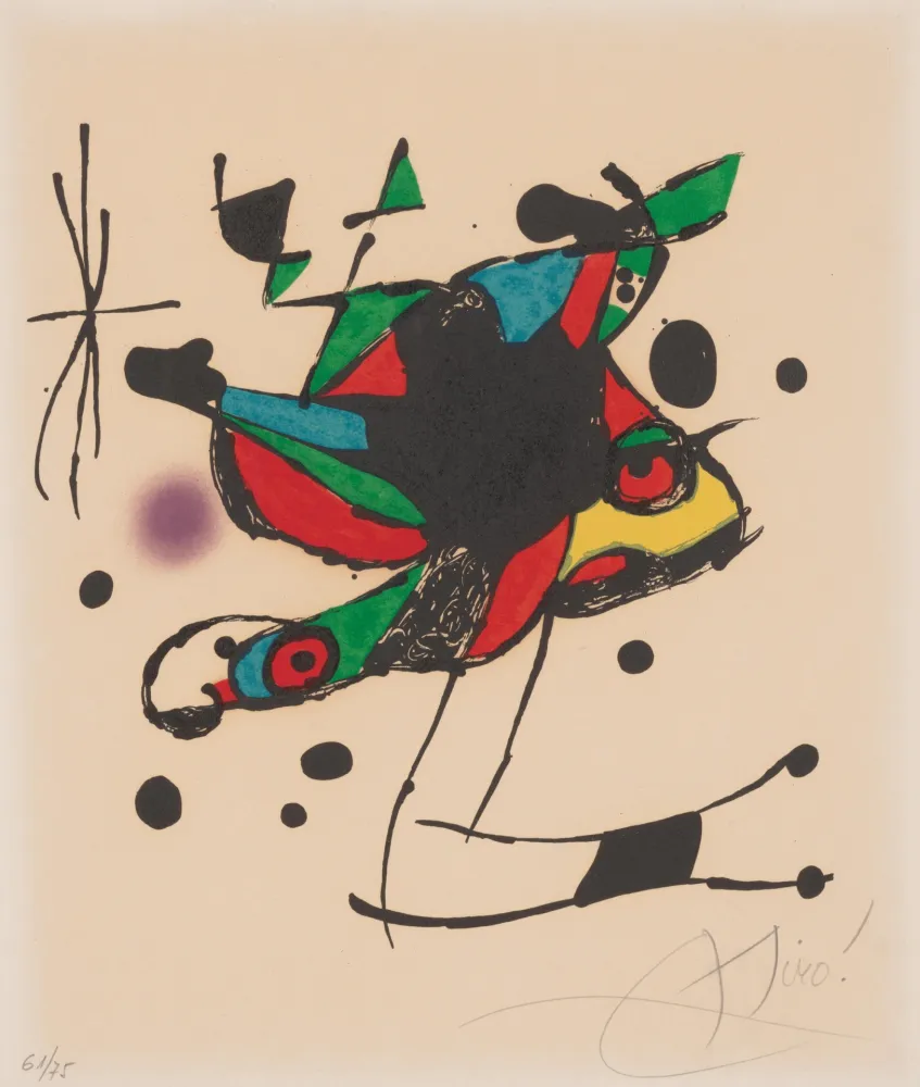 Многоэкземплярное Произведение Miró - Invitation Card for the Opening of the Fundació Miró Barcelona