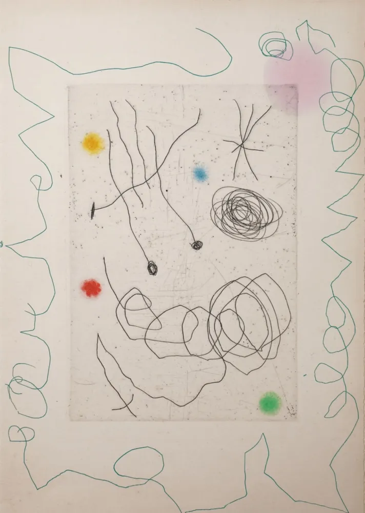 Гравюра Сухой Иглой Miró - La chouette et l’escargot (The Owl and the Snail)