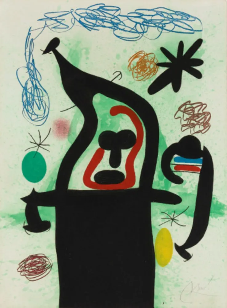 Офорт И Аквитанта Miró - La Harpie