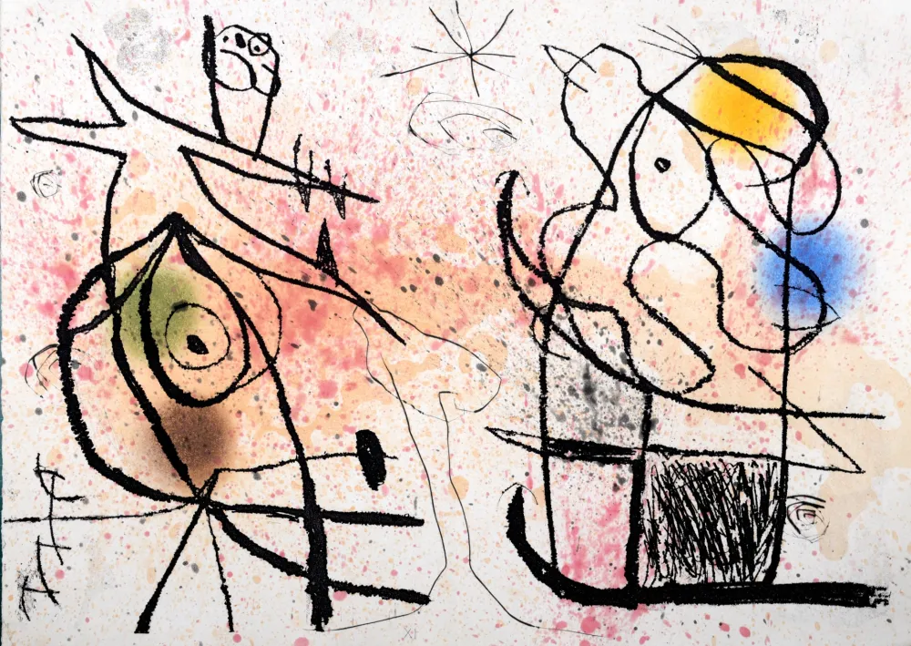 Офорт И Аквитанта Miró - Le Courtisan grotesque XI, 1974