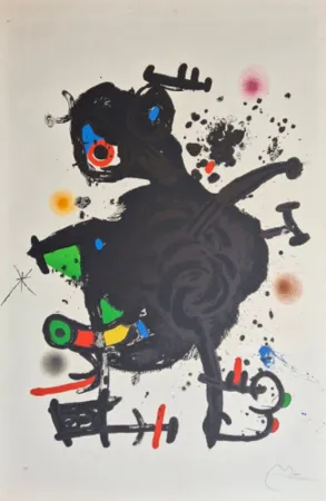 Литография Miró - Le gourou déployé