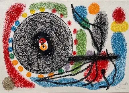 Литография Miró - Le Lezard aux plumes d' or