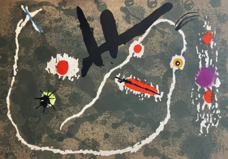 Литография Miró - Le Lezard aux plumes d'or