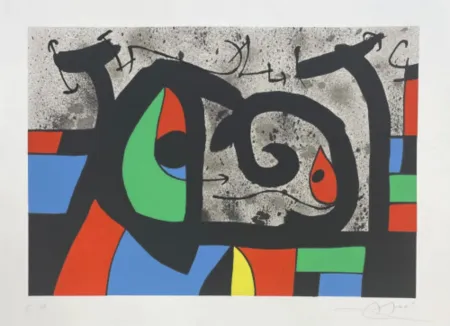 Литография Miró - Le Lezard aux Plumes D'or