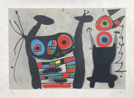 Литография Miró - Le Lezard aux Plumes D'or