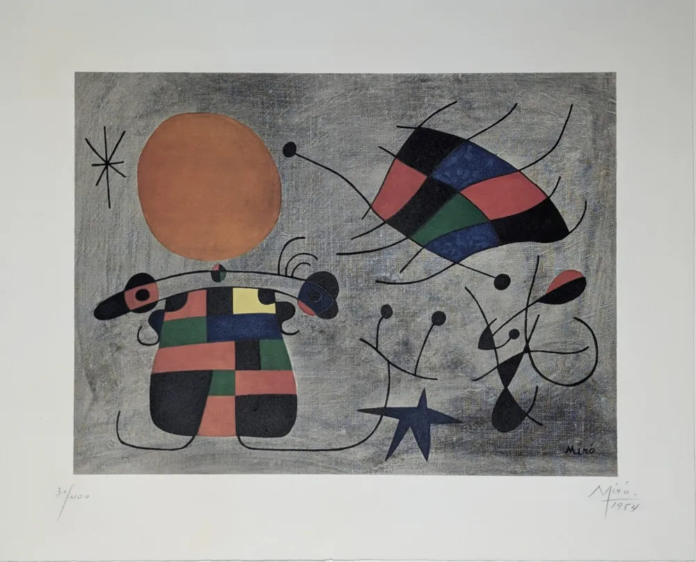 Литография Miró - Le Sourire des Ailes Flamboyantes 