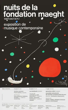 Литография Miró - LES NUITS DE LA FONDATION MAEGHT (1967).