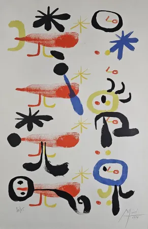 Литография Miró - Les Oiseleurs I