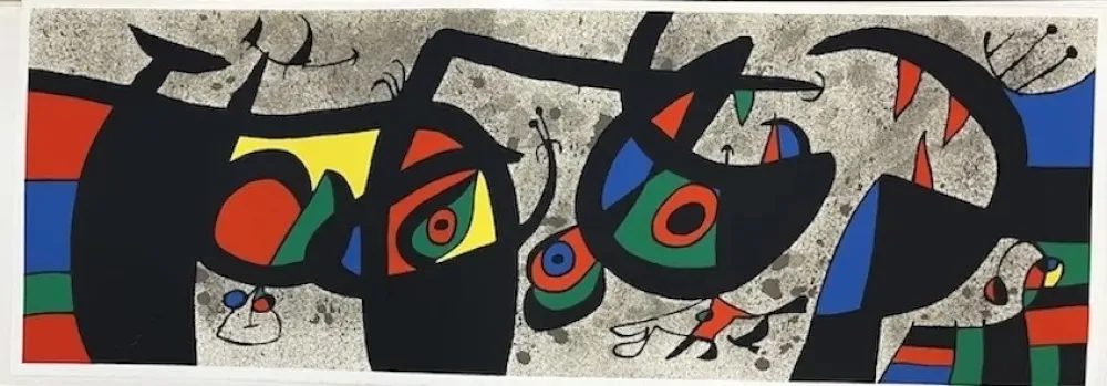Литография Miró - Lezard aux plumes d' or