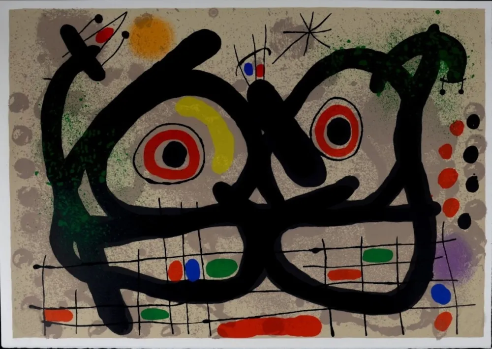 Литография Miró - Lézard aux plumes d’or, 1971