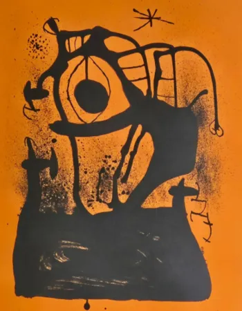 Литография Miró - L'Hypnotiseur (orange)