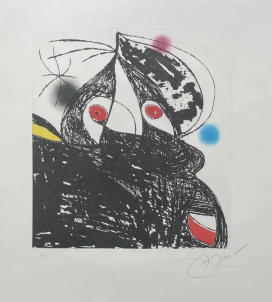 Офорт И Аквитанта Miró - Personnage Romantique