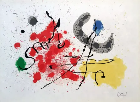 Литография Miró - Plate 10 from Le Lezard aux Plumes d'or