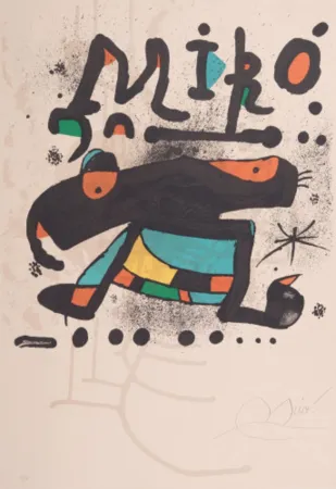 Литография Miró - Poster for the exhibition '100 sculptures'