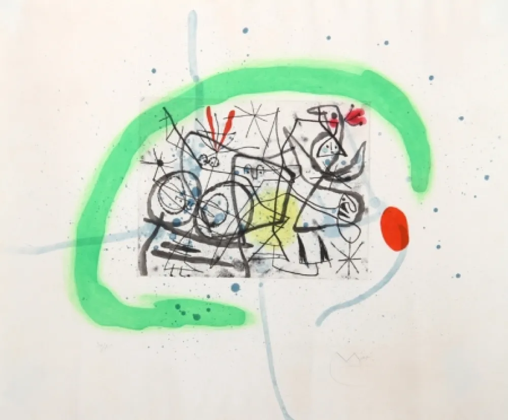 Акватинта Miró - Preparatifs d'Oiseau IV