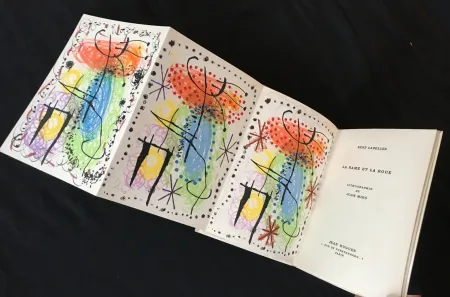 Литография Miró - René Cazelles. LA RAME ET LA ROUE. Lithographie de Joan Miro signée et numérotée (1960)