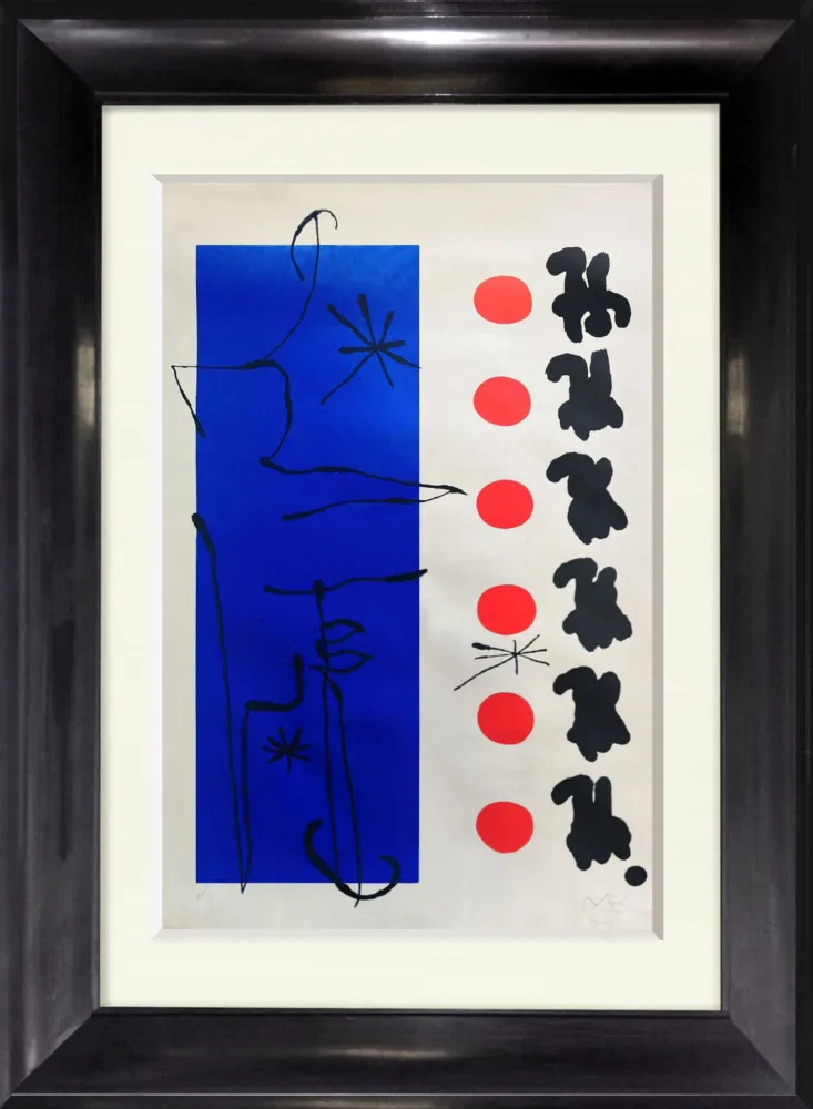 Литография Miró - ROUGE ET BLEU