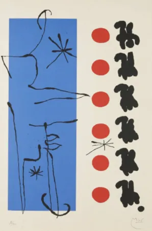 Литография Miró - Rouge et Bleu