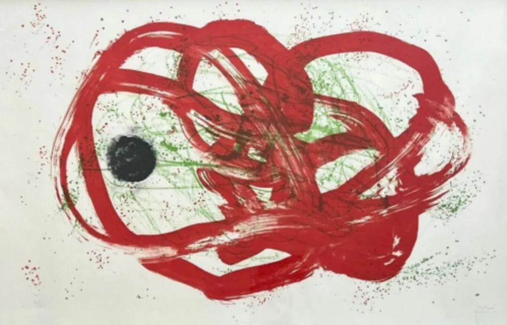 Литография Miró - Series I, vert sur rouge