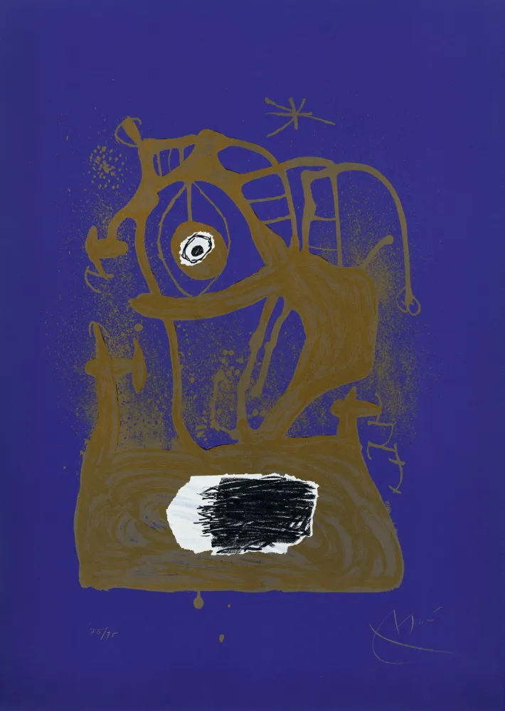 Литография Miró - Tempête indigo (La) 