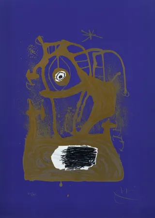 Литография Miró - Tempête indigo (La) 