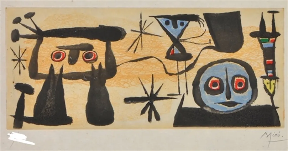 Офорт И Аквитанта Miró - Un poeme dans chaque livre