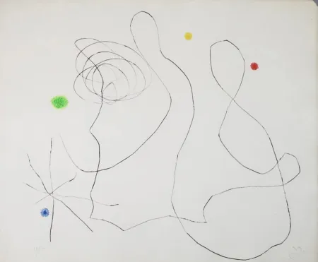 Офорт И Аквитанта Miró - Untitled X (from Flux de l'Aimant)