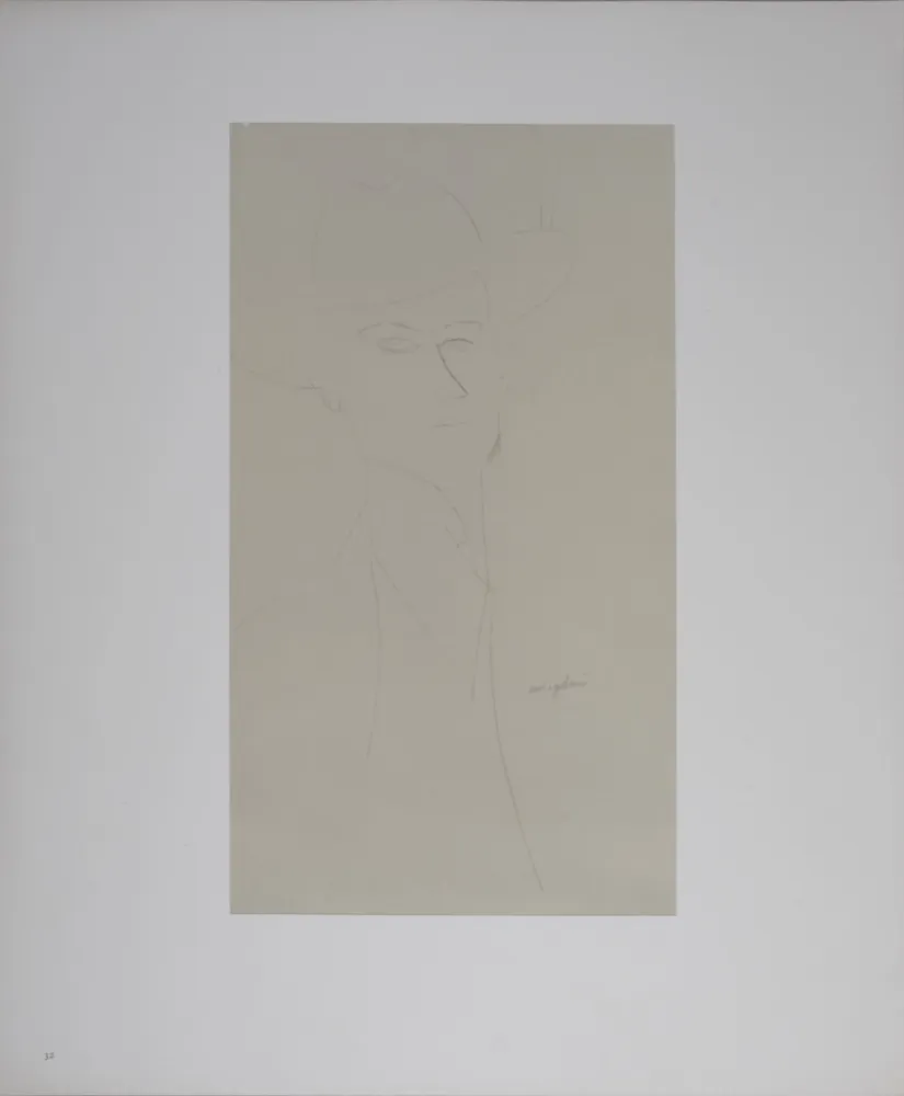 Литография Modigliani - Portrait of Man