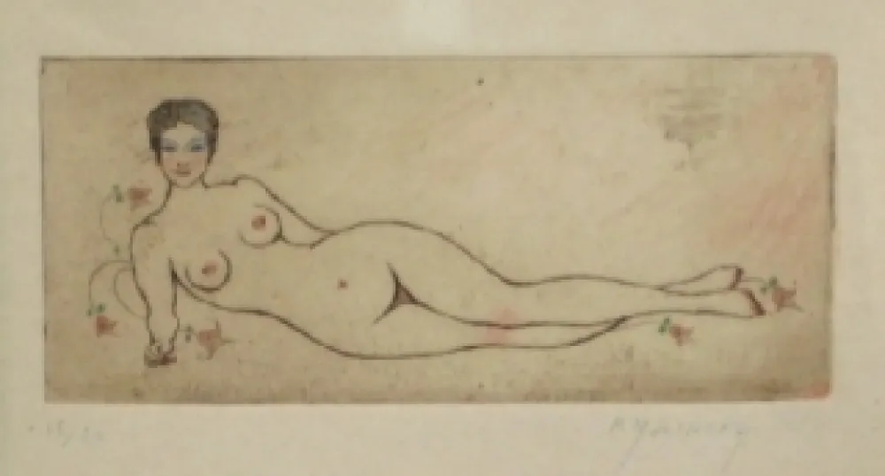 Офорт И Аквитанта Molinier - Nu allongé