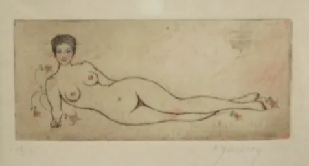 Офорт И Аквитанта Molinier - Nu allongé