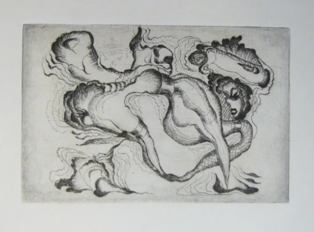 Гравюра Molinier - Sans titre noire