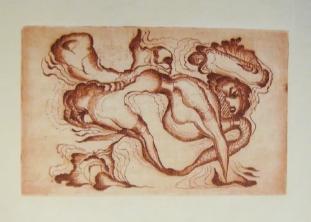 Гравюра Molinier - Sans titre rouge