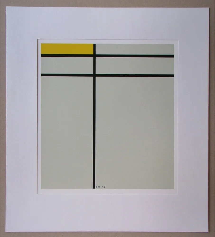 Сериграфия Mondrian - Compositie met geel - 1935